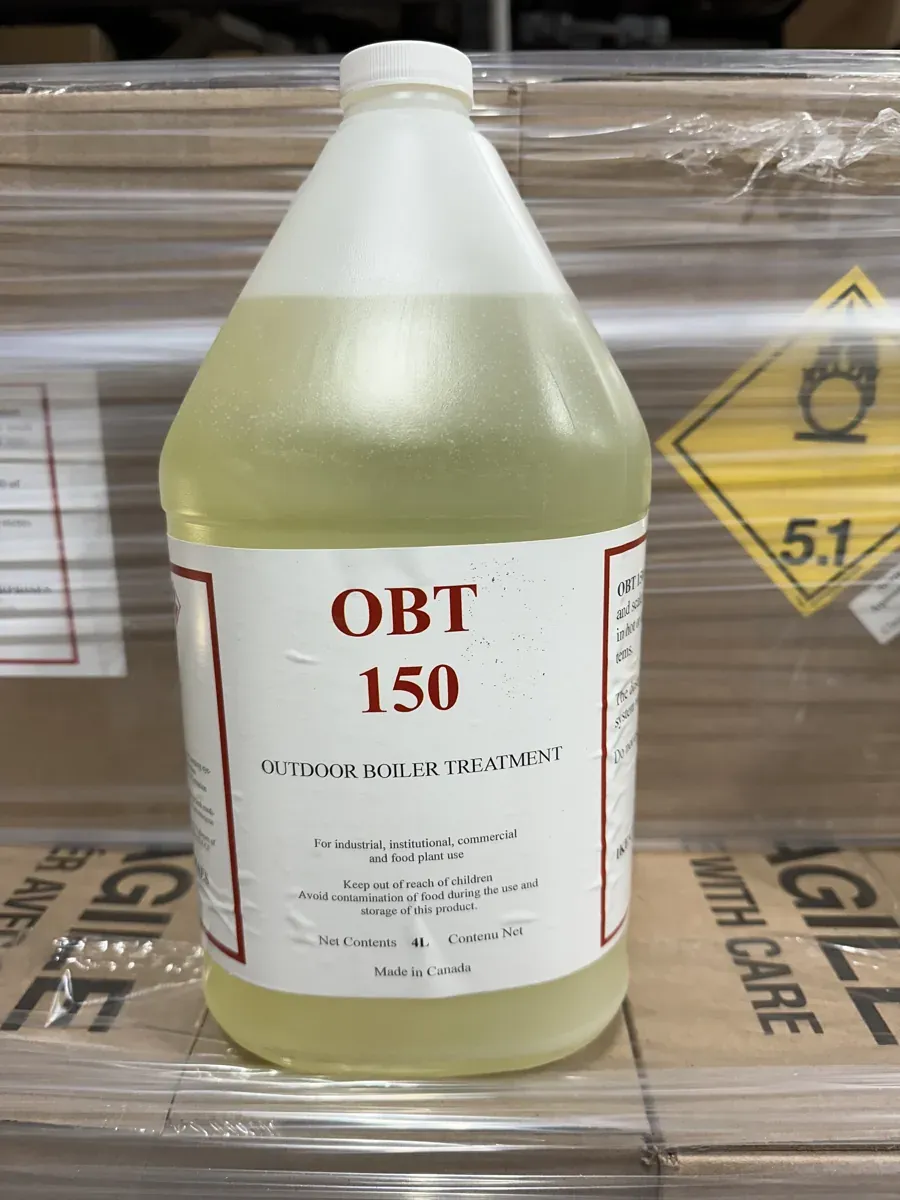 Four-litre jug of outdoor boiler treatment